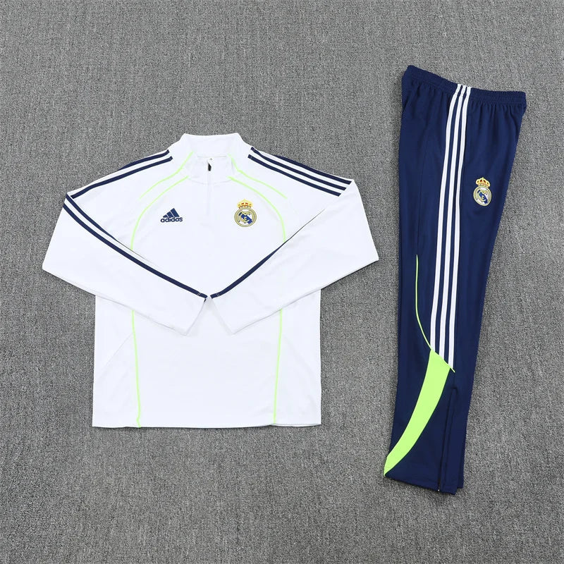 2025/2026 Real Madrid White Half-Pull Tracksuit