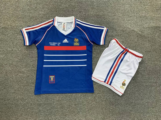 1998 Retro France Home Football Shirt Kids Size