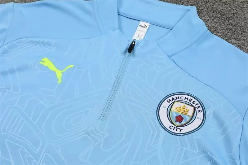 2024/2025 Manchester City Half-Pull Light Blue Tracksuit