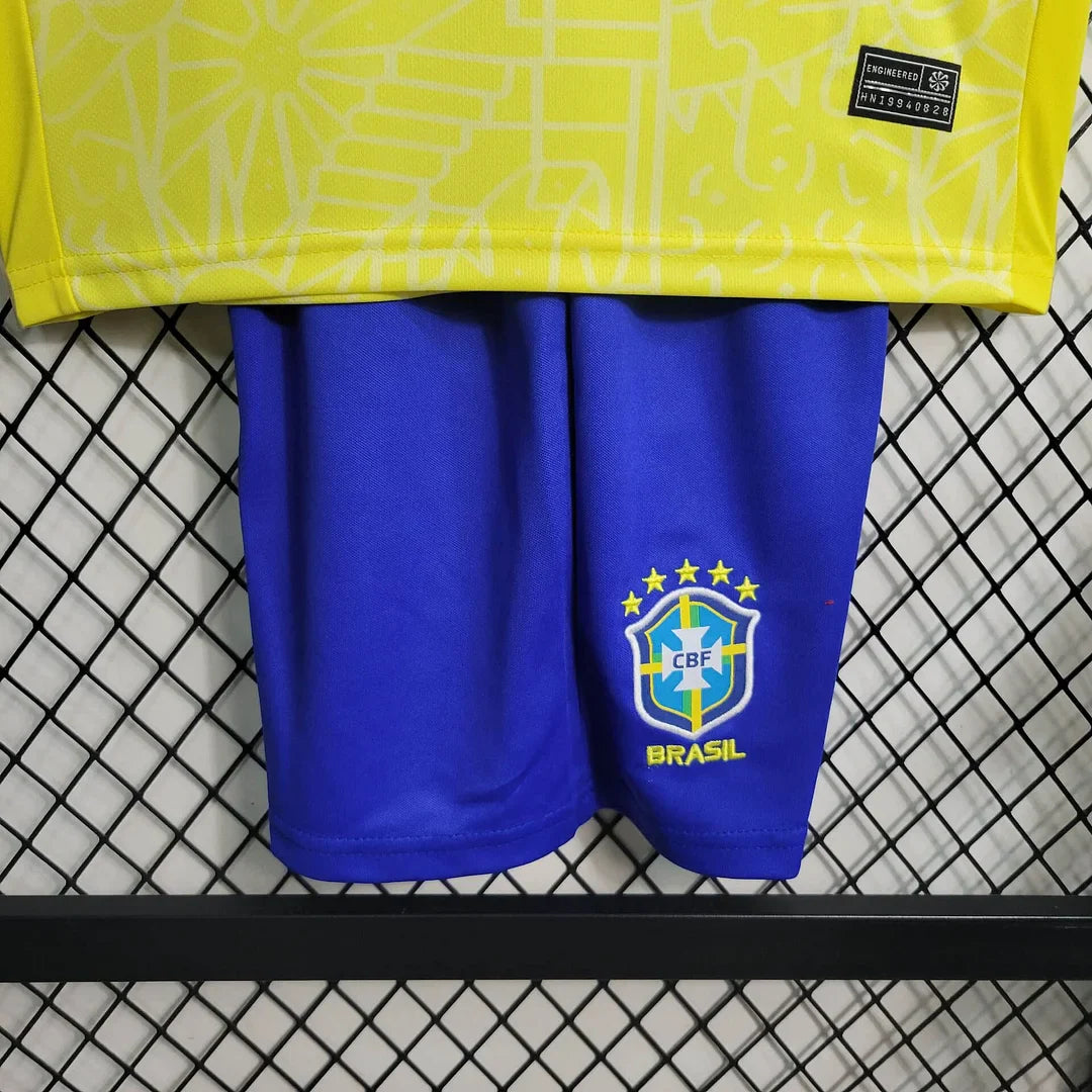 2024 Brazil Home Football Shirt Kids Size