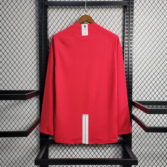 2007-2008 Retro Long Sleeve Manchester United Home Football Shirt