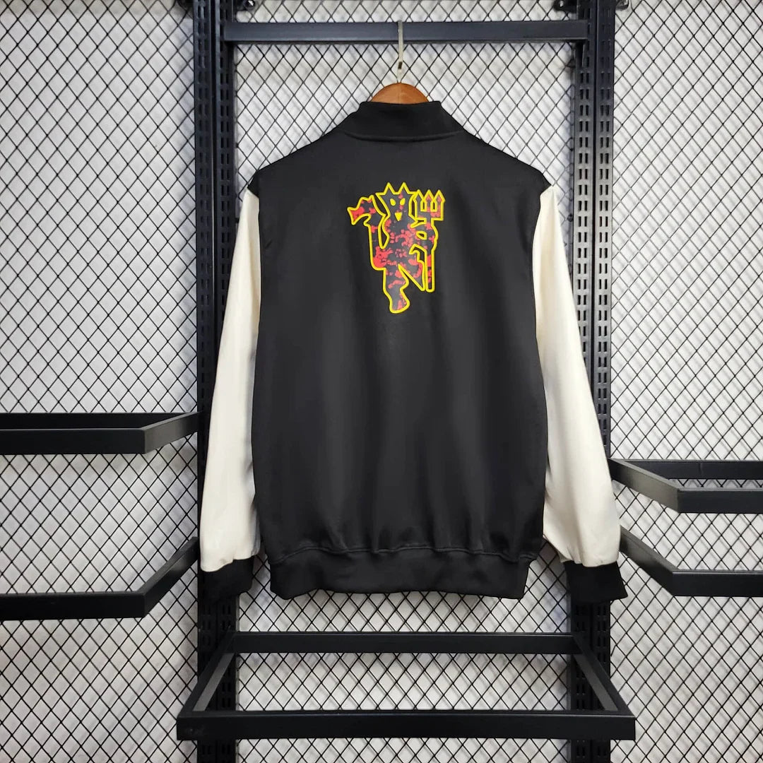 2025/2026 Manchester United Black And White Jacket Windbreaker