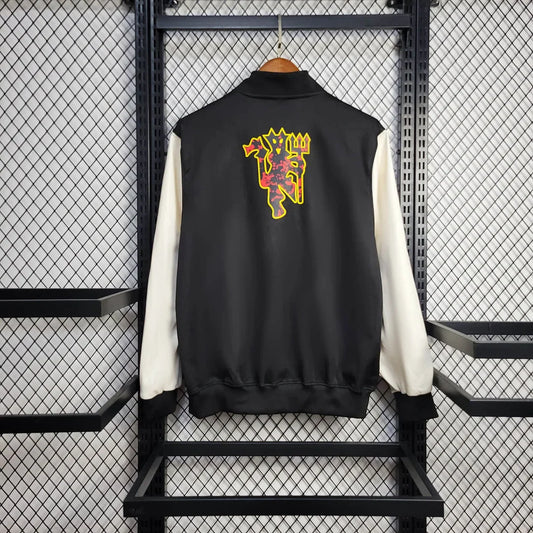 2025/2026 Manchester United Black And White Jacket Windbreaker