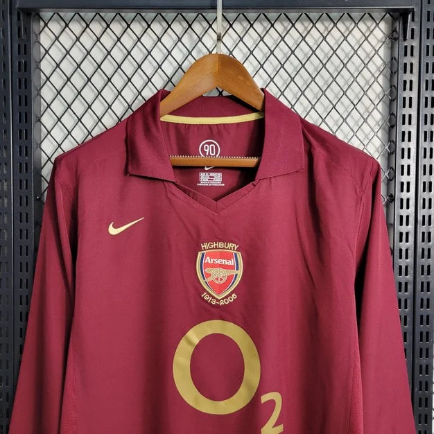 2005/2006 Retro Long Sleeve Arsenal Home Football Shirt