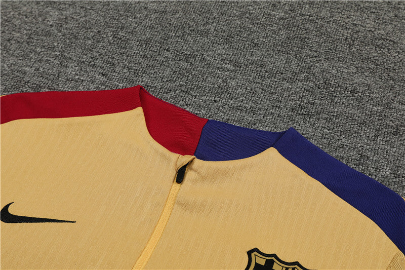 2024/2025 Barcelona Half-Pull Tracksuit Earthy Yellow