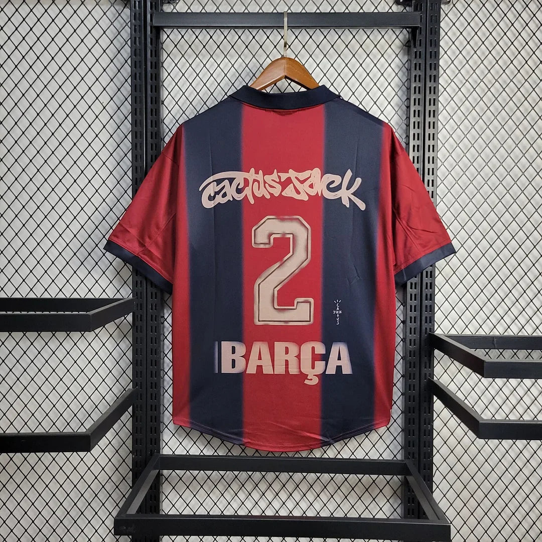 2000/01 Barcelona x Travis Scott Retro Home Skeleton Jersey