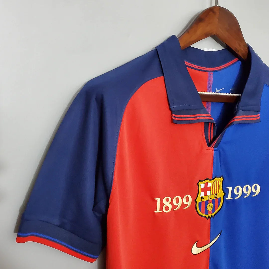 Retro Barcelona Home 100th Anniversary Version Football Shirt