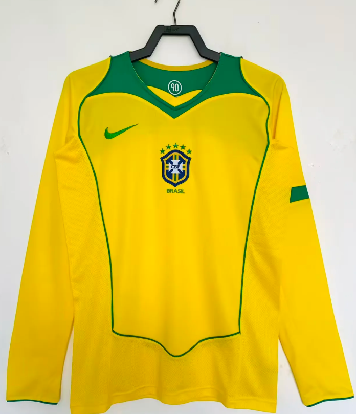 2004 Brazil Home Long Sleeve Football Shirt