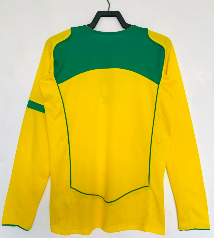 2004 Brazil Home Long Sleeve Football Shirt