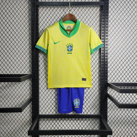 2024 Brazil Home Football Shirt Kids Size