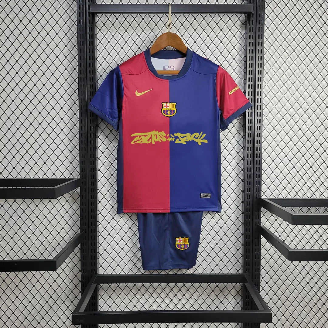 2024/2025 Barcelona x Travis Scott Football Shirt Kids Size
