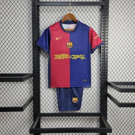 2024/2025 Barcelona x Travis Scott Football Shirt Kids Size