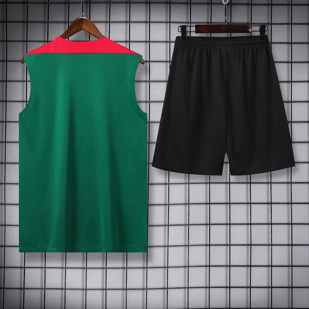 2024/2025 Liverpool Pre-match Training Green Jersey+Shorts