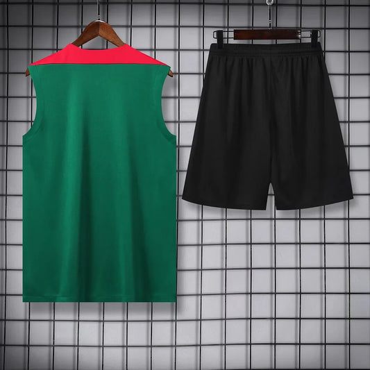 2024/2025 Liverpool Pre-match Training Green Jersey+Shorts
