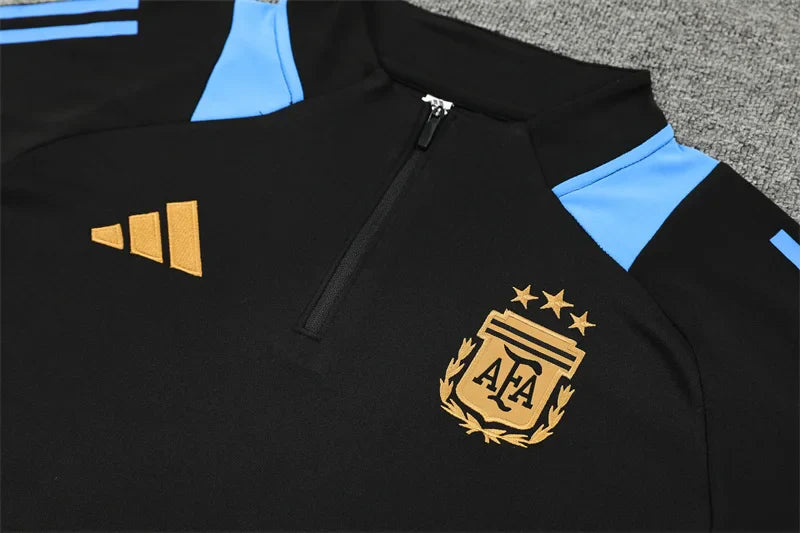 2024/2025 Argentina Half-Pull Black Tracksuit