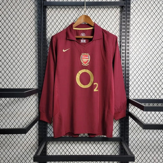 2005/2006 Retro Long Sleeve Arsenal Home Football Shirt