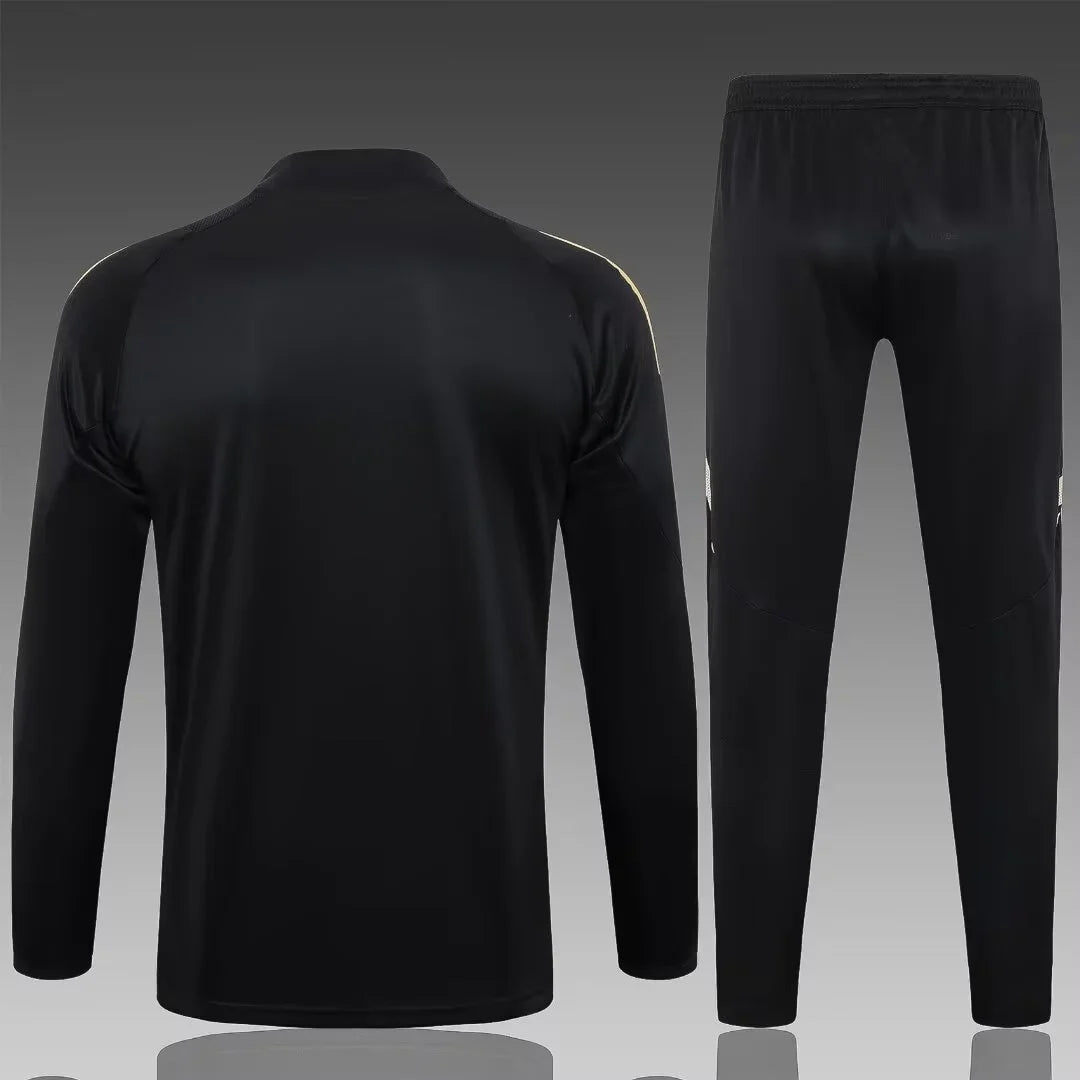 2024/2025 Real Madrid Half-Pull Black Tracksuit