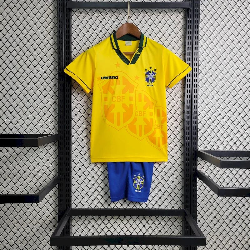 1994 Retro Brazil Home Football Shirt Kids Size