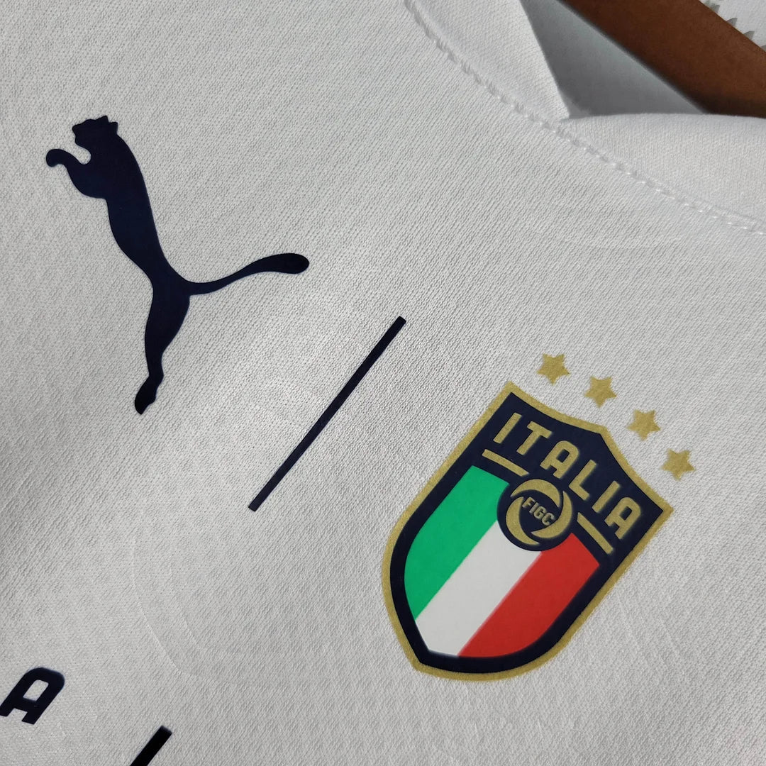 2021 Italy White Away Football Shirt