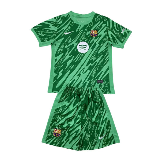 2024/2025 Barcelona Green Goalkeeper Football Shirt Kids Size