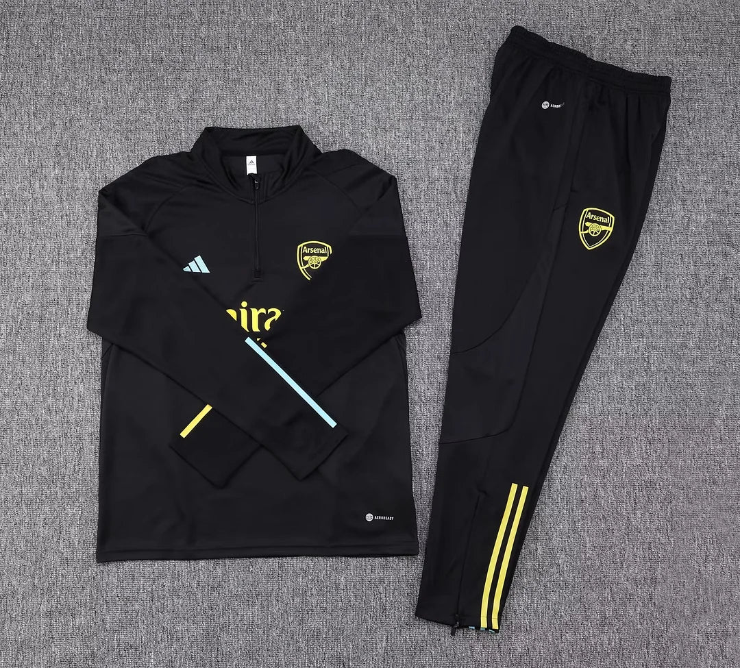 2023/2024 Arsenal Half-Pull Black Tracksuit