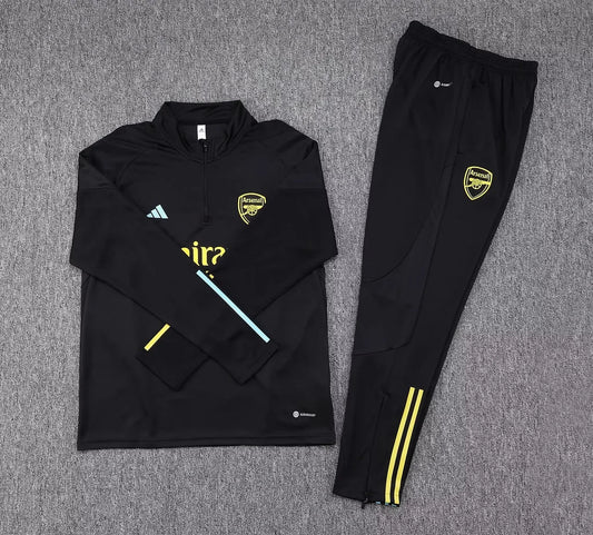 2023/2024 Arsenal Half-Pull Black Tracksuit