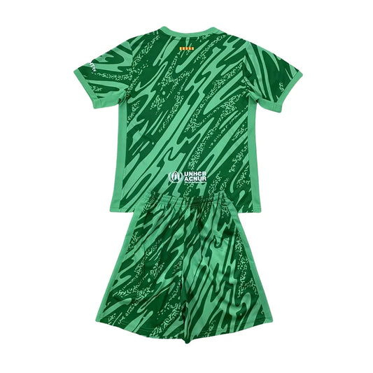 2024/2025 Barcelona Green Goalkeeper Football Shirt Kids Size