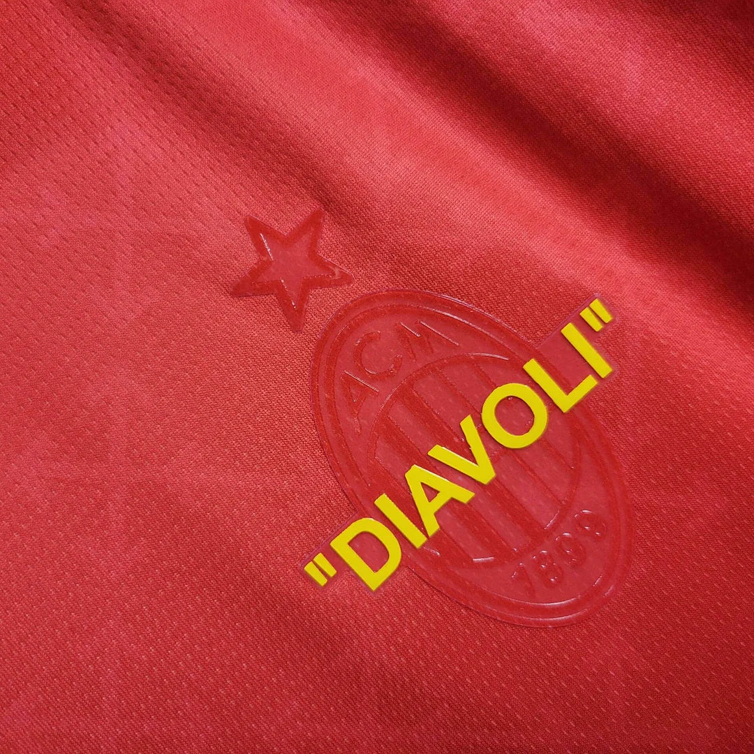 2024/2025 AC Milan x OFF-WHITE Red Football Shirt