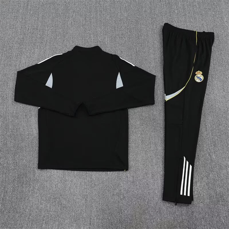 2025/2026 Real Madrid Black Half-Pull Tracksuit