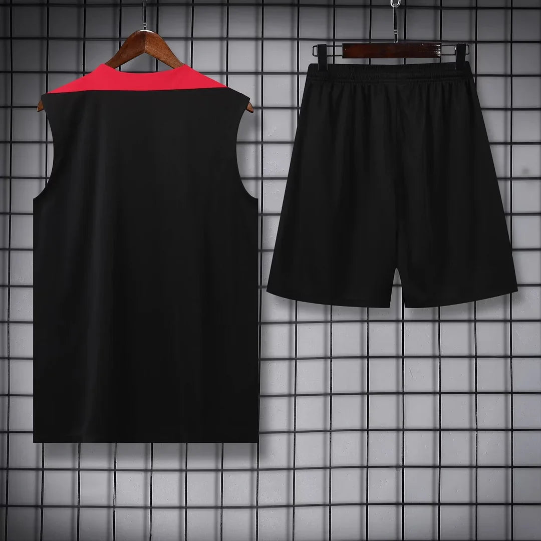 2024/2025 Liverpool Pre-match Training Black Jersey+Shorts