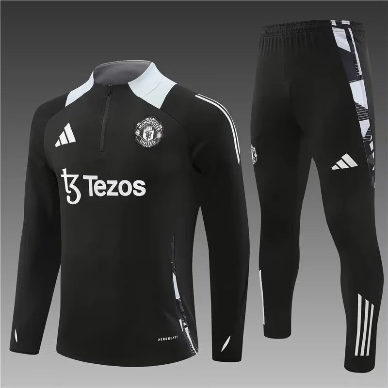 2024/2025 Manchester United Half-Pull Black Tracksuit