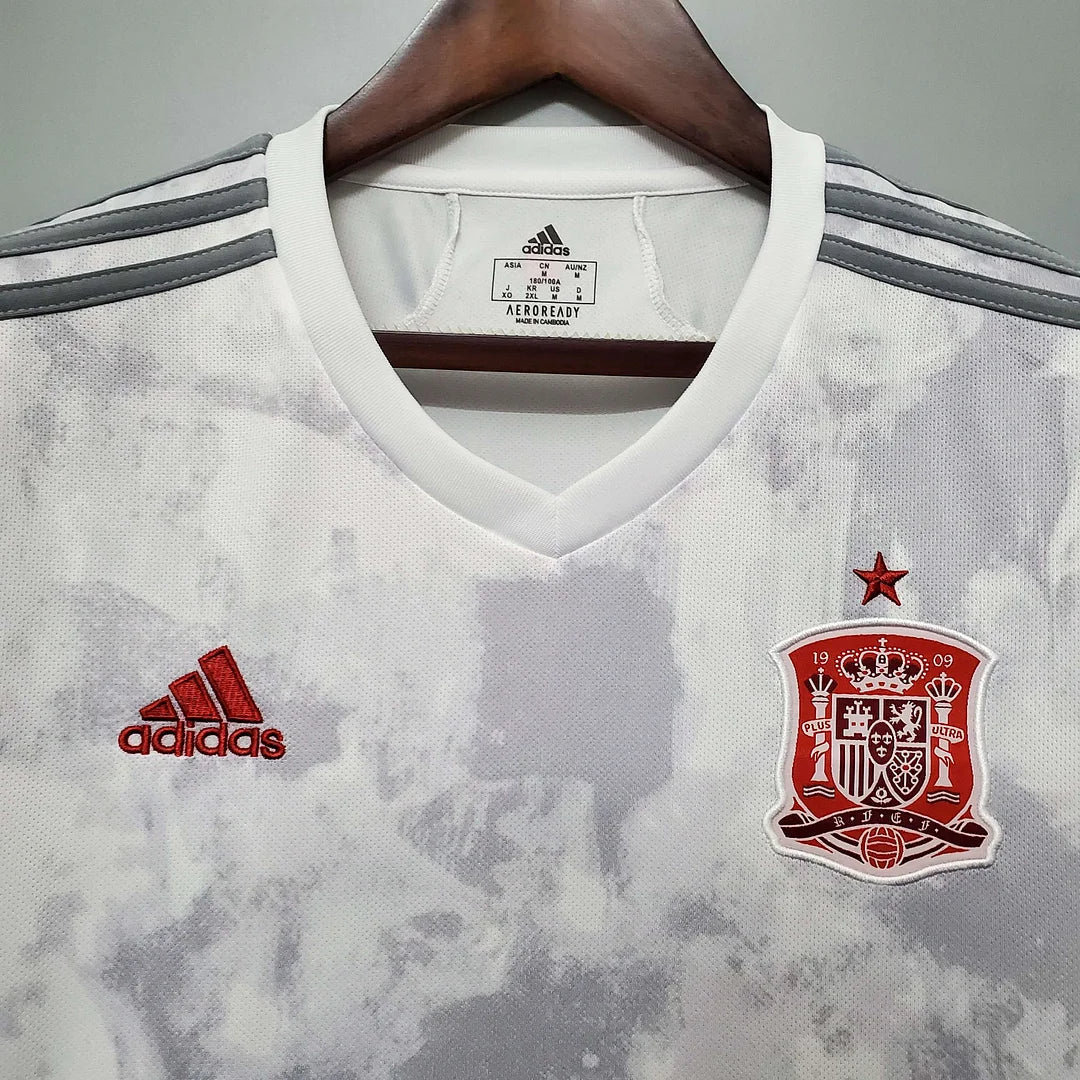 2020 Spain 2020 White Away Football Shirt
