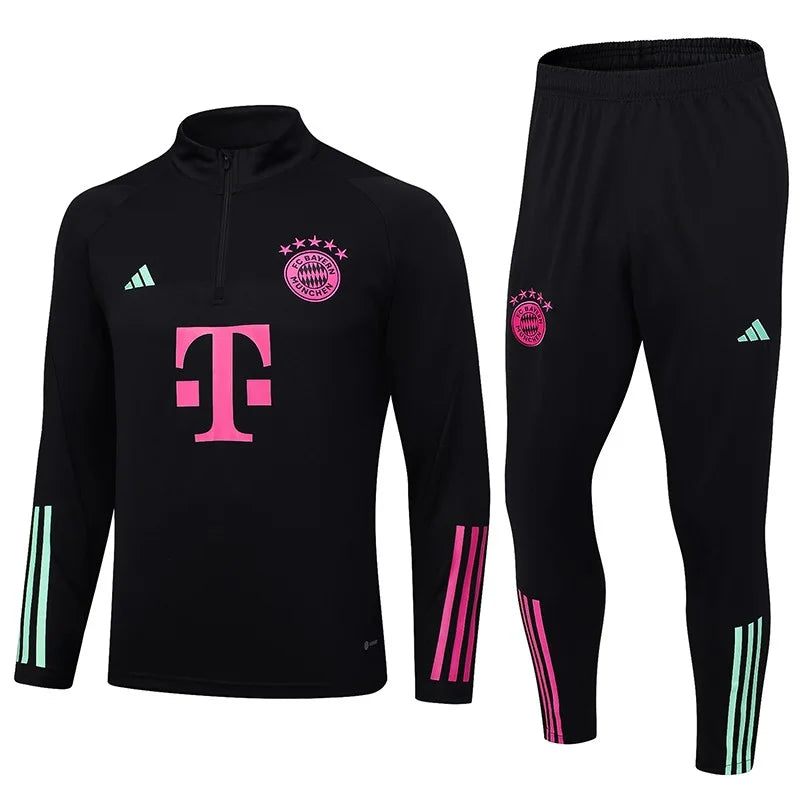 2023/2024 Bayern Munich Half-Pull Black Tracksuit