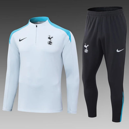 2024/2025 Tottenham Half-Pull Light Grey Tracksuit