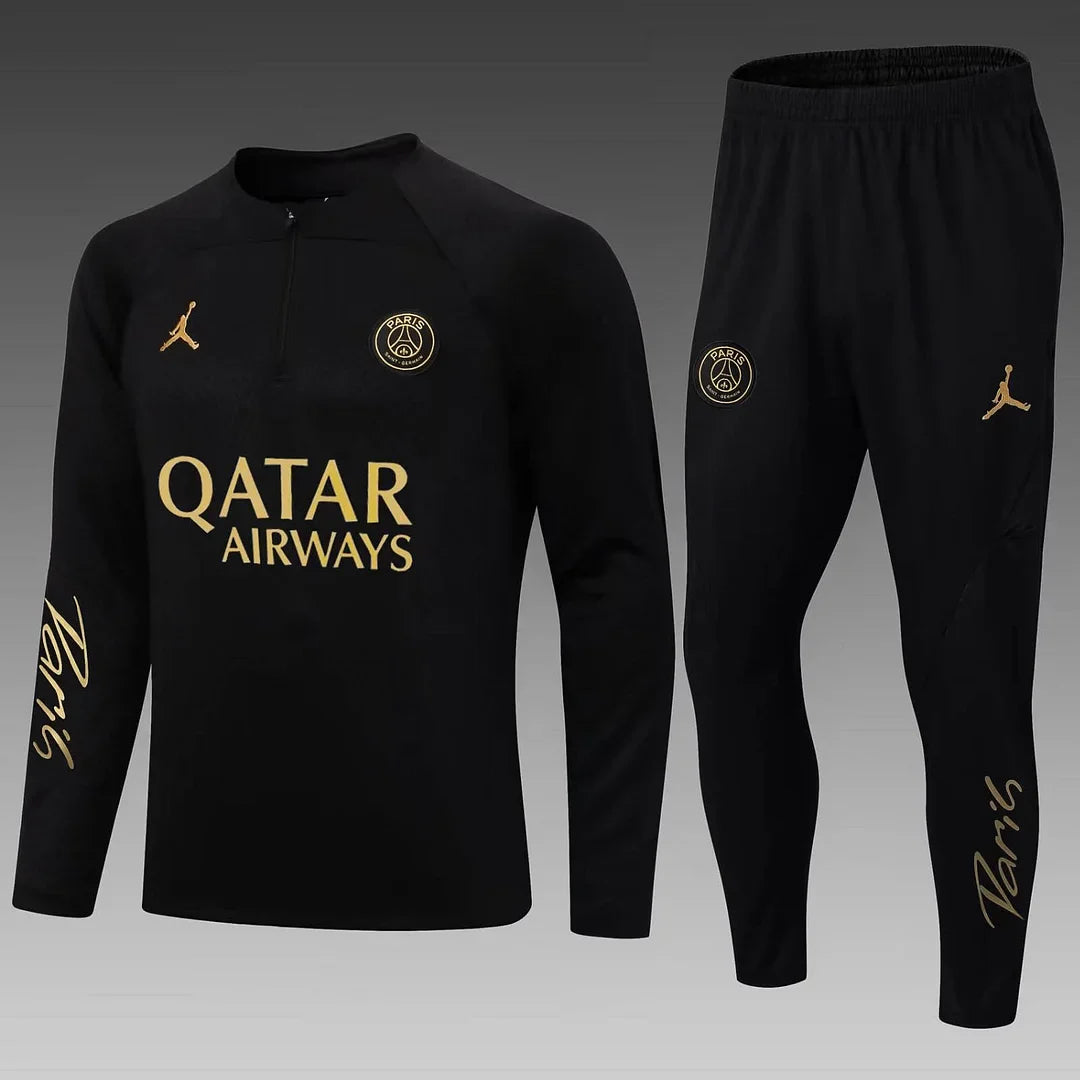 2022/2023 Psg Paris Saint-Germain Half-Pull Black Tracksuit