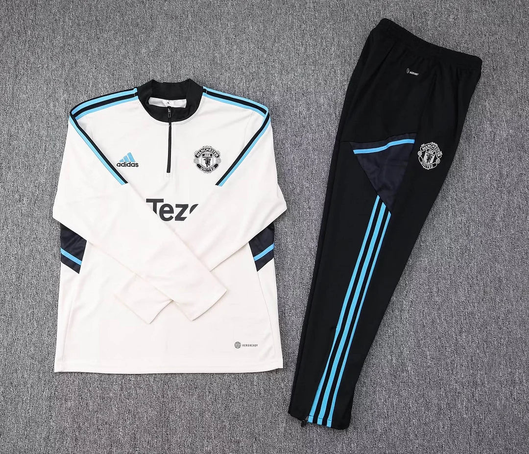 2023/2024 Manchester United Half-Pull White Tracksuit