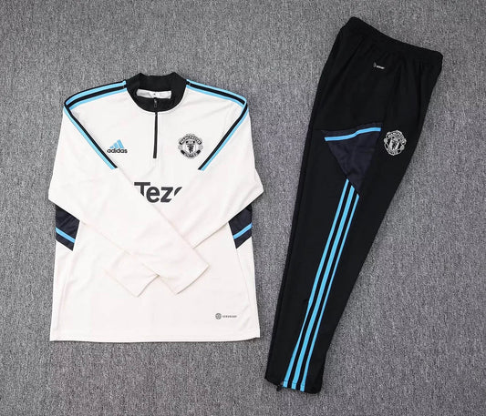 2023/2024 Manchester United Half-Pull White Tracksuit