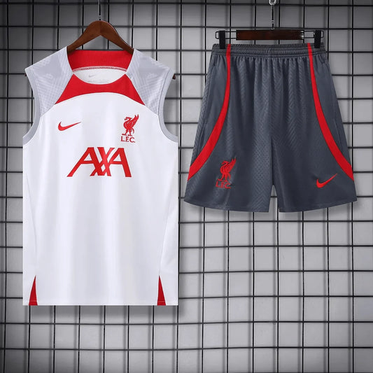 2023/2024 Liverpool pre-match training White Jersey+Shorts