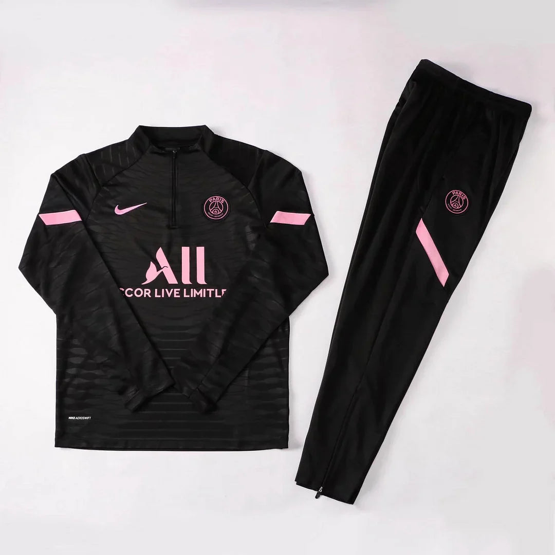 2021/2022 Psg Paris Saint-Germain Half-Pull Black Tracksuit