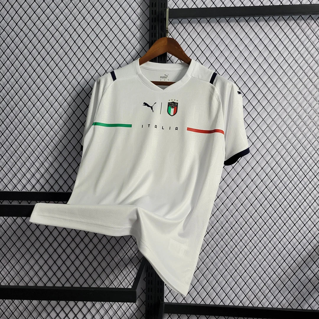 2021 Italy White Away Football Shirt