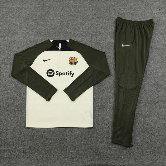 2023/2024 Barcelona Half-Pull Tracksuit Green