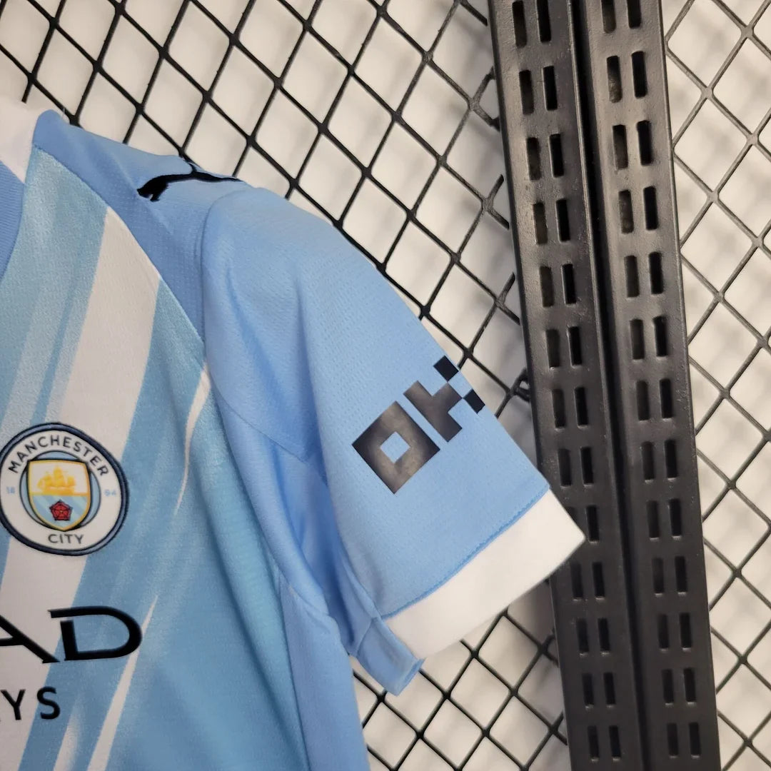 2025/2026 Manchester City Home Football Shirt Kids Size