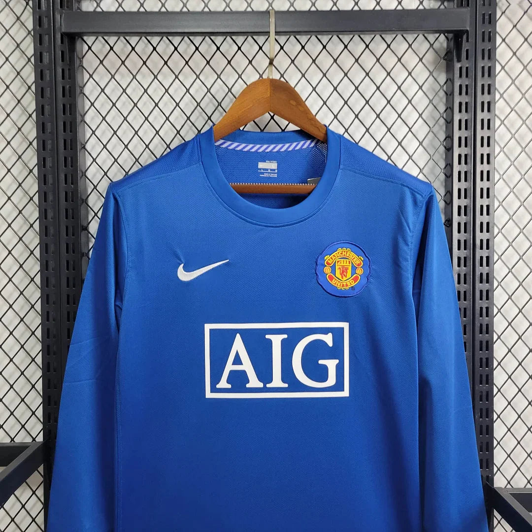 2007/2008 Retro Long Sleeve Manchester United Away Football Shirt