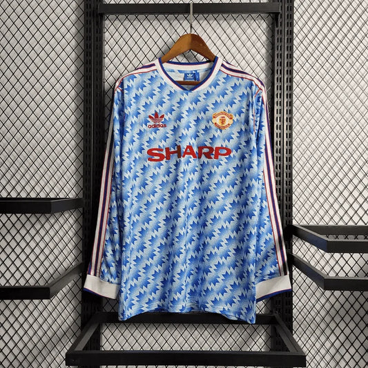 1990/1992 Retro Long Sleeve Manchester United Away Football Shirt