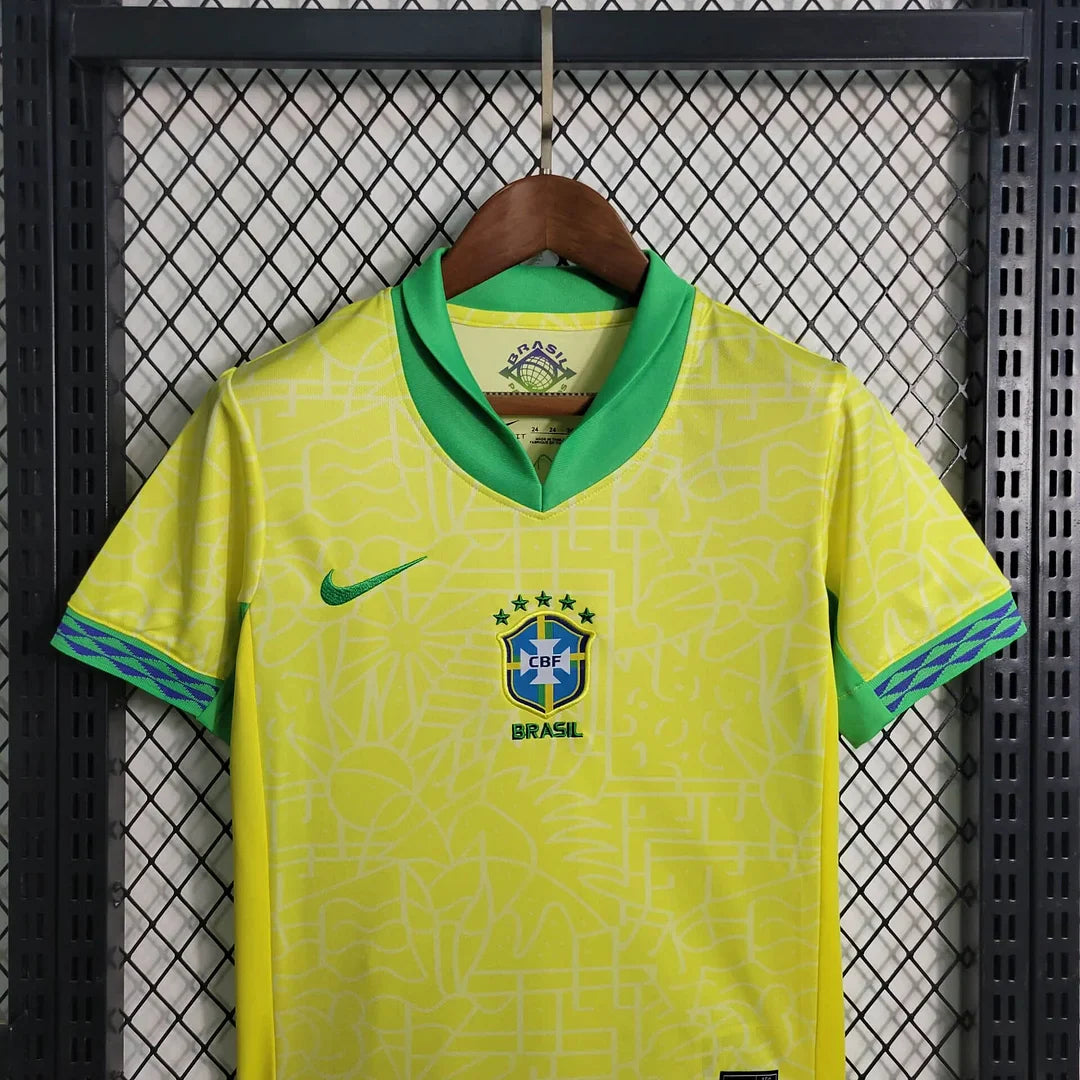 2024 Brazil Home Football Shirt Kids Size