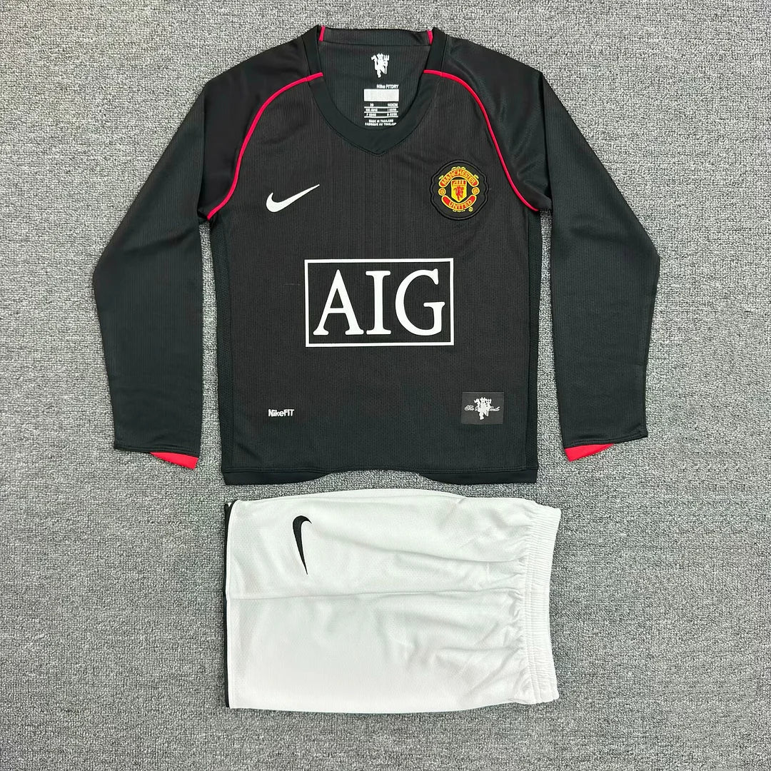 2007/2008 Retro Long Sleeve Manchester United Away Football Shirt Kids Size