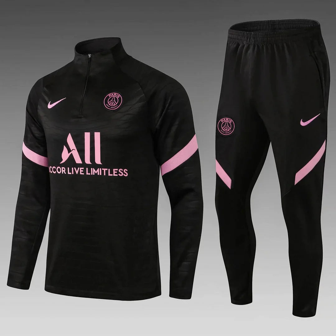 2021/2022 Psg Paris Saint-Germain Half-Pull Black Tracksuit