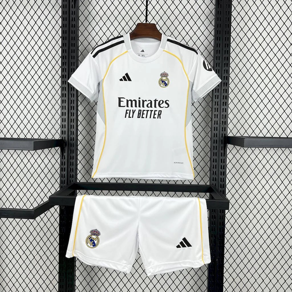 2025/2026 Real Madrid Home Football Shirt Kids Size