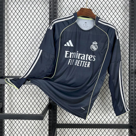 2025/2026 Long Sleeve Real Madrid Away Football Shirt