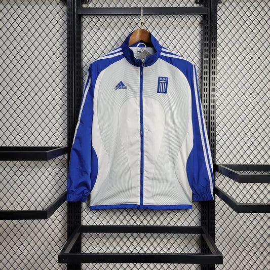 2025/2026 Greece Jacket White and Blue Windbreaker